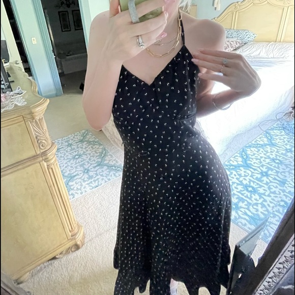 vintage 70s Candi Jones halter dress little ditzy bows - Picture 15 of 16